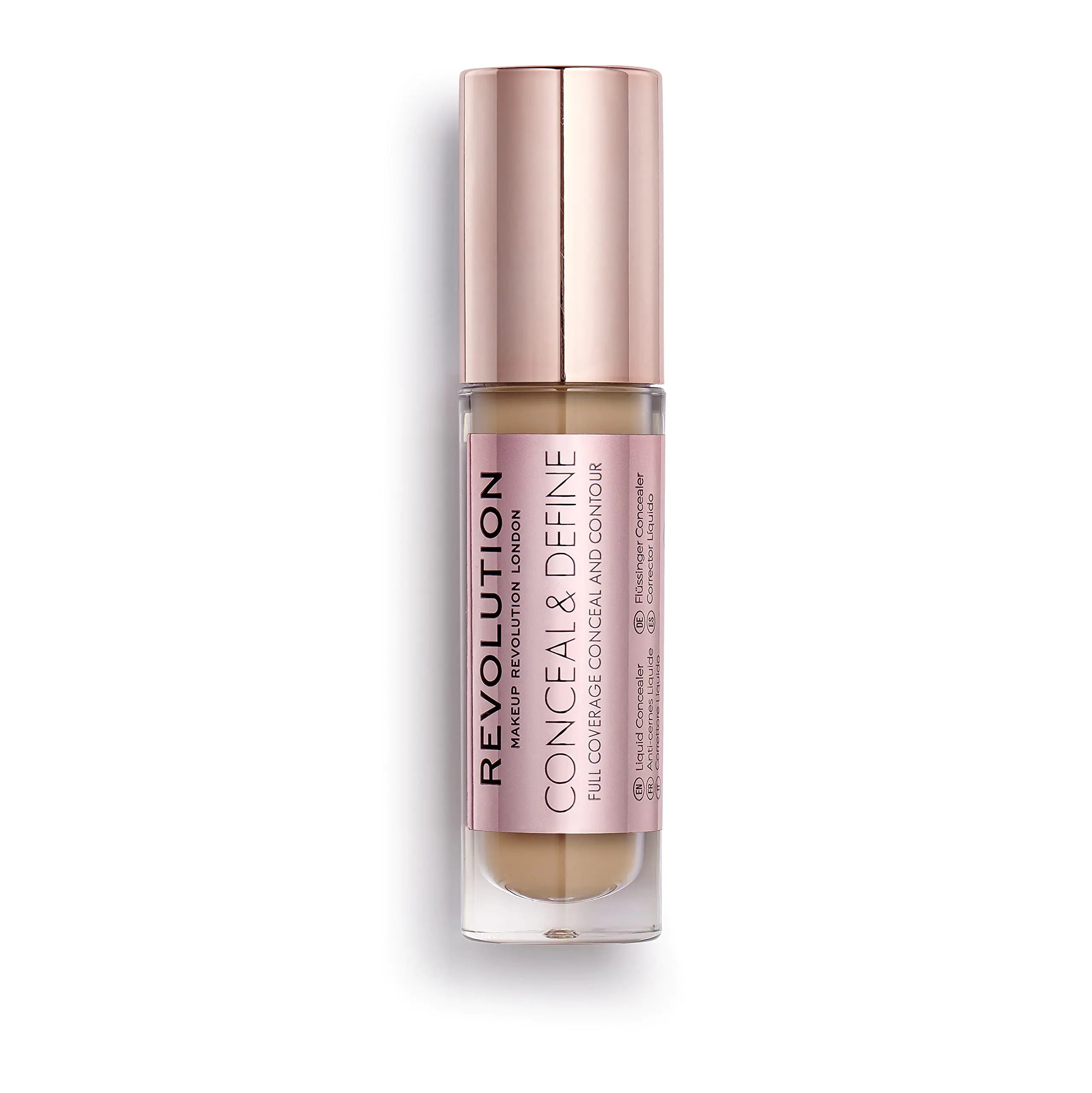 Revolution Beauty Conceal & Define Concealer Full Coverage & Lightweight Long-Lasting Matte Finish Vegan & Cruelty Free C11 Medium or Tan Skin Tones 0.14 Oz.
