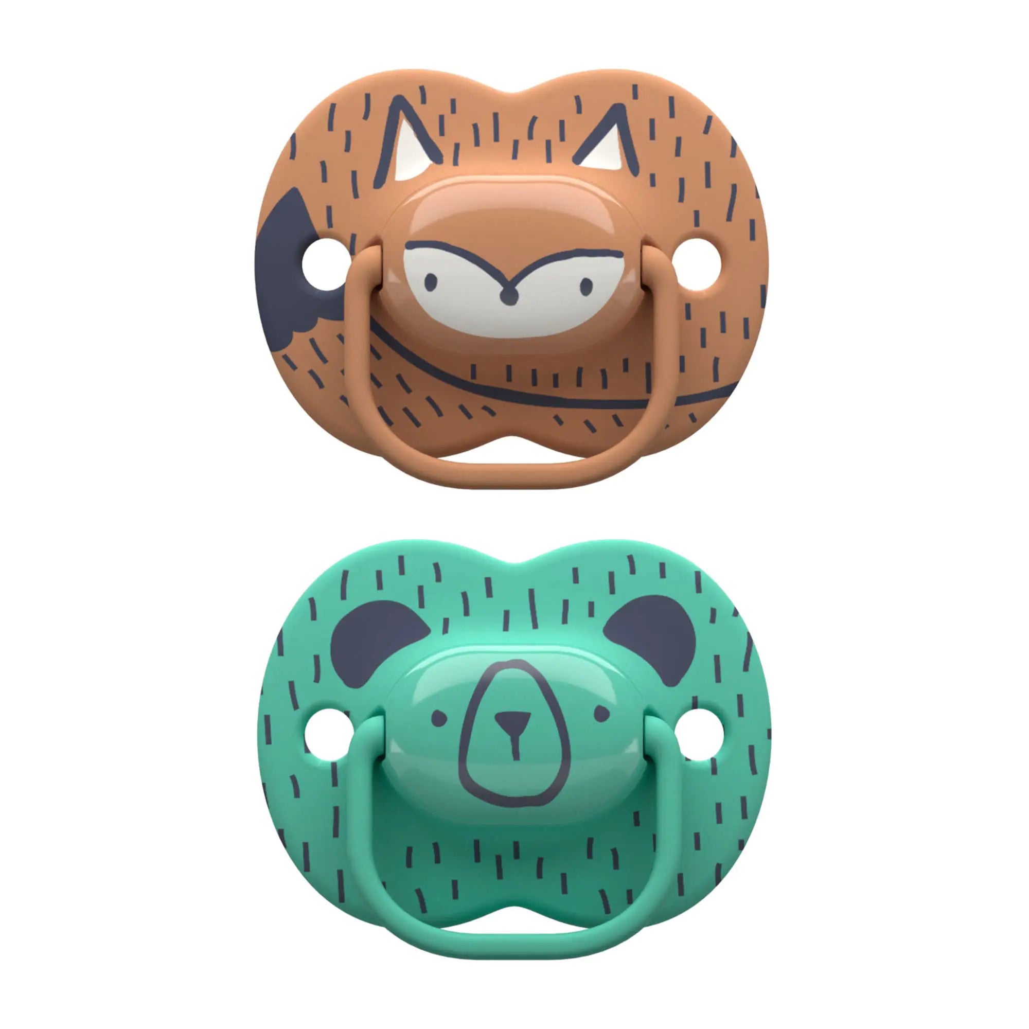 Tommee Tippee Moda Pacifiers Symmetrical Design BPA-Free Silicone Binkies 18-36m 2-Count Woodland Friends