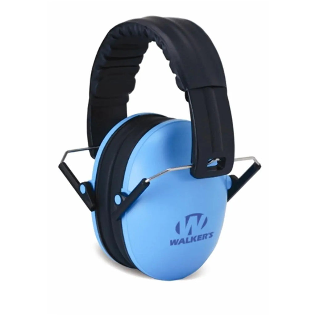Walkers Youth Children’s Low Profile Lightweight Padded Headband Adjustable Folding Noise-Reducing Hearing Protection Earmuffs Blue Small