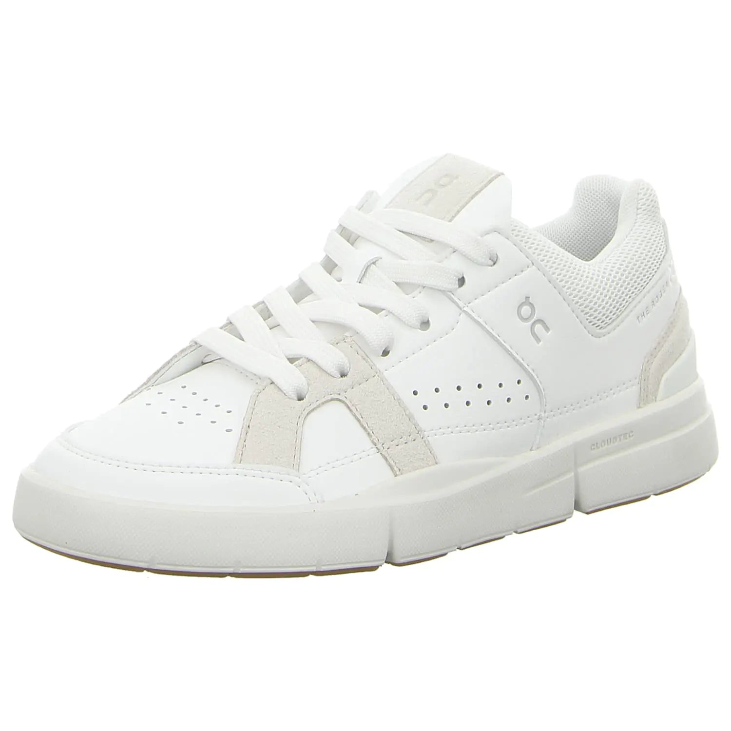 On Womens The Roger Clubhouse Sneakers White/Sand 10 Medium US