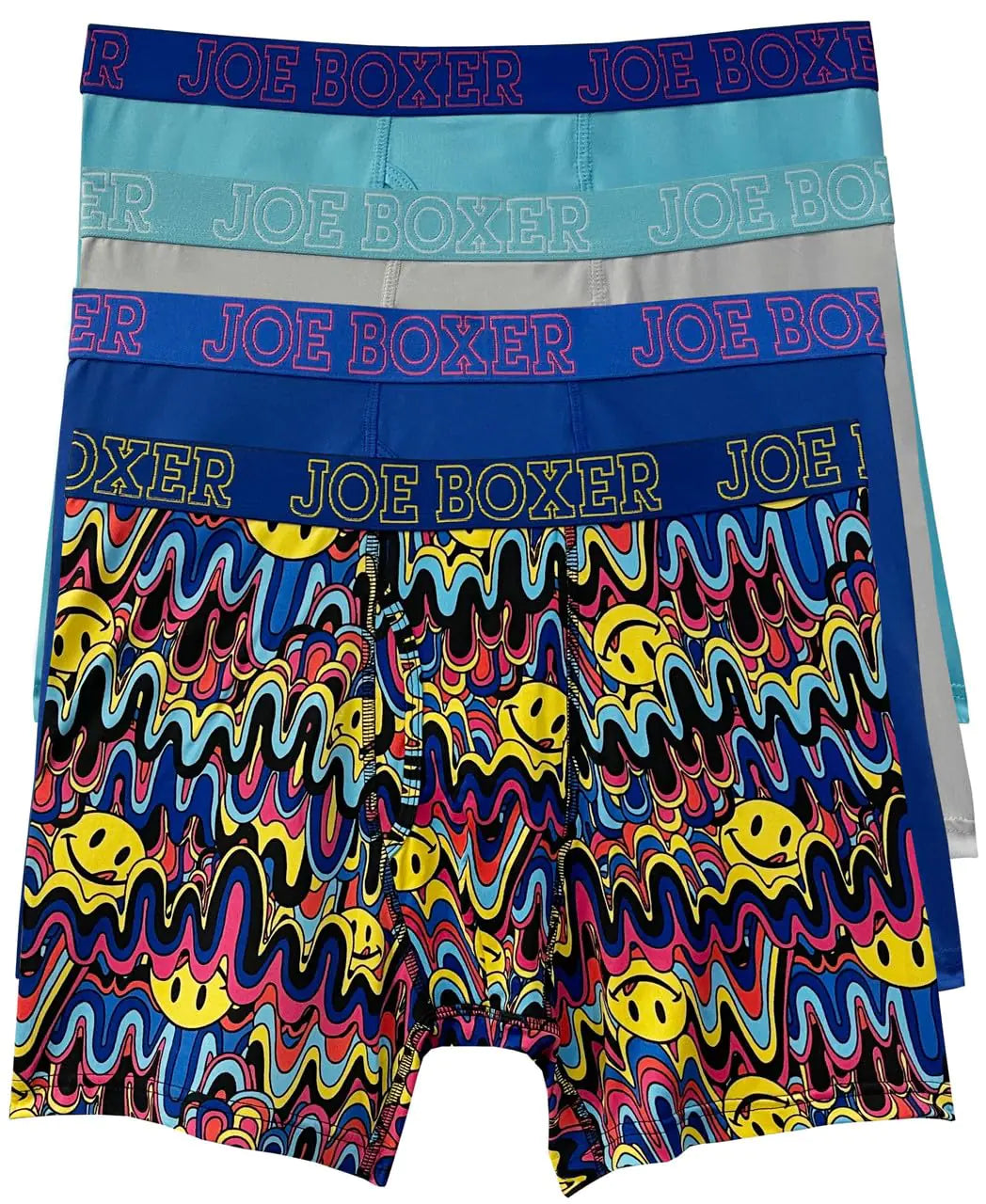 JOE BOXER Melted Lickies Performance Briefs - 4-Pack Sodalite Blue Small