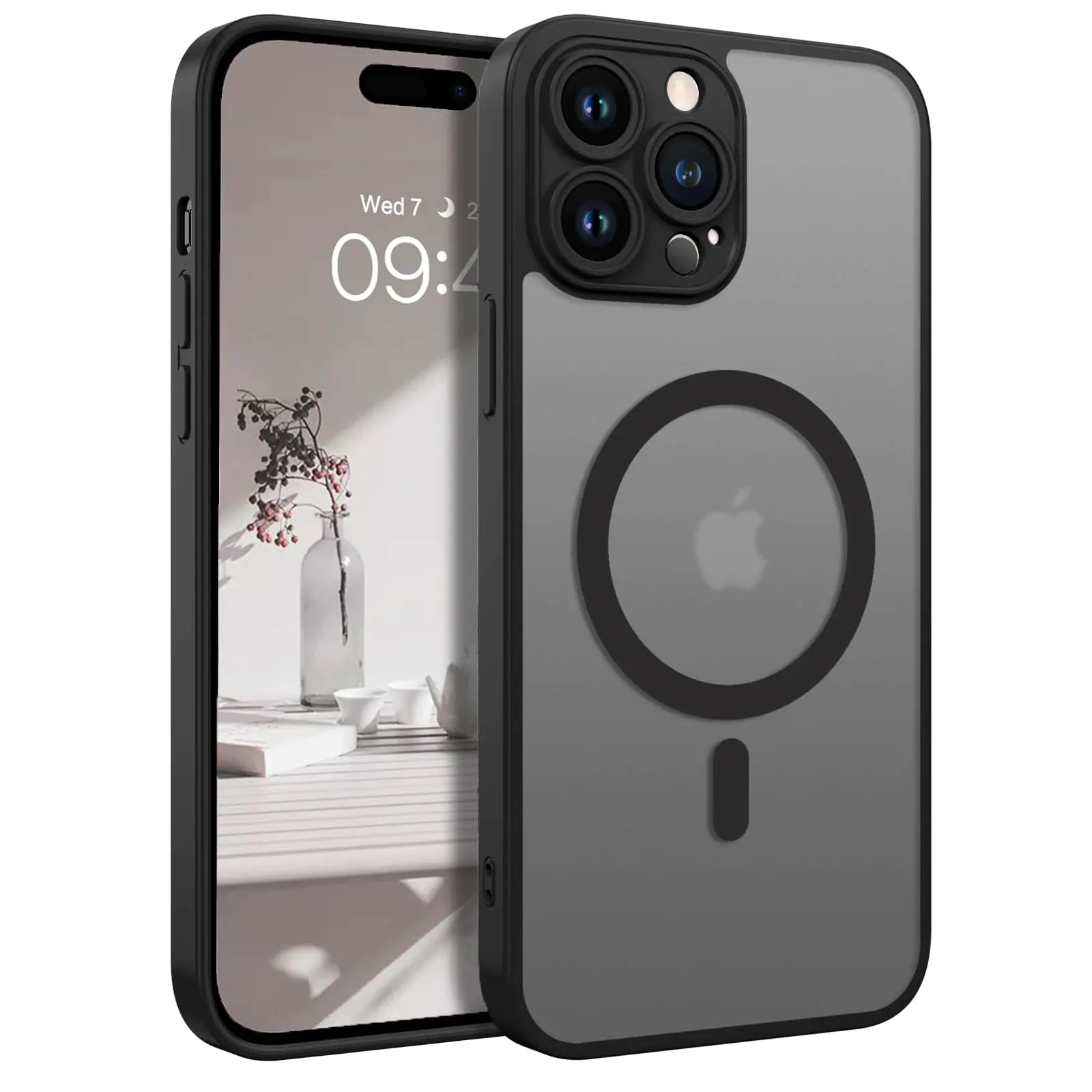 BENTOBEN Magnetic for iPhone 14 Pro Case [Compatible with MagSafe] [Full Camera Protection] Translucent Matte 14 Pro Phone Case Shockproof Slim Protective Case for iPhone 14 Pro 6.1 Black