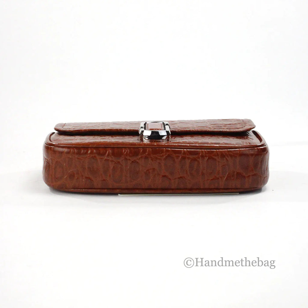 Marc Jacobs The Mini Shoulder Bag Brown Embossed Crossbody