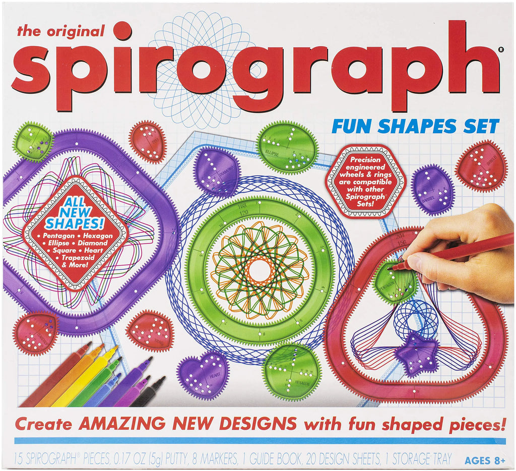 Spirograph — Fun Shapes Drawing Art Set — Classic Spirograph Gear Play With New Shapes — For Ages 8+