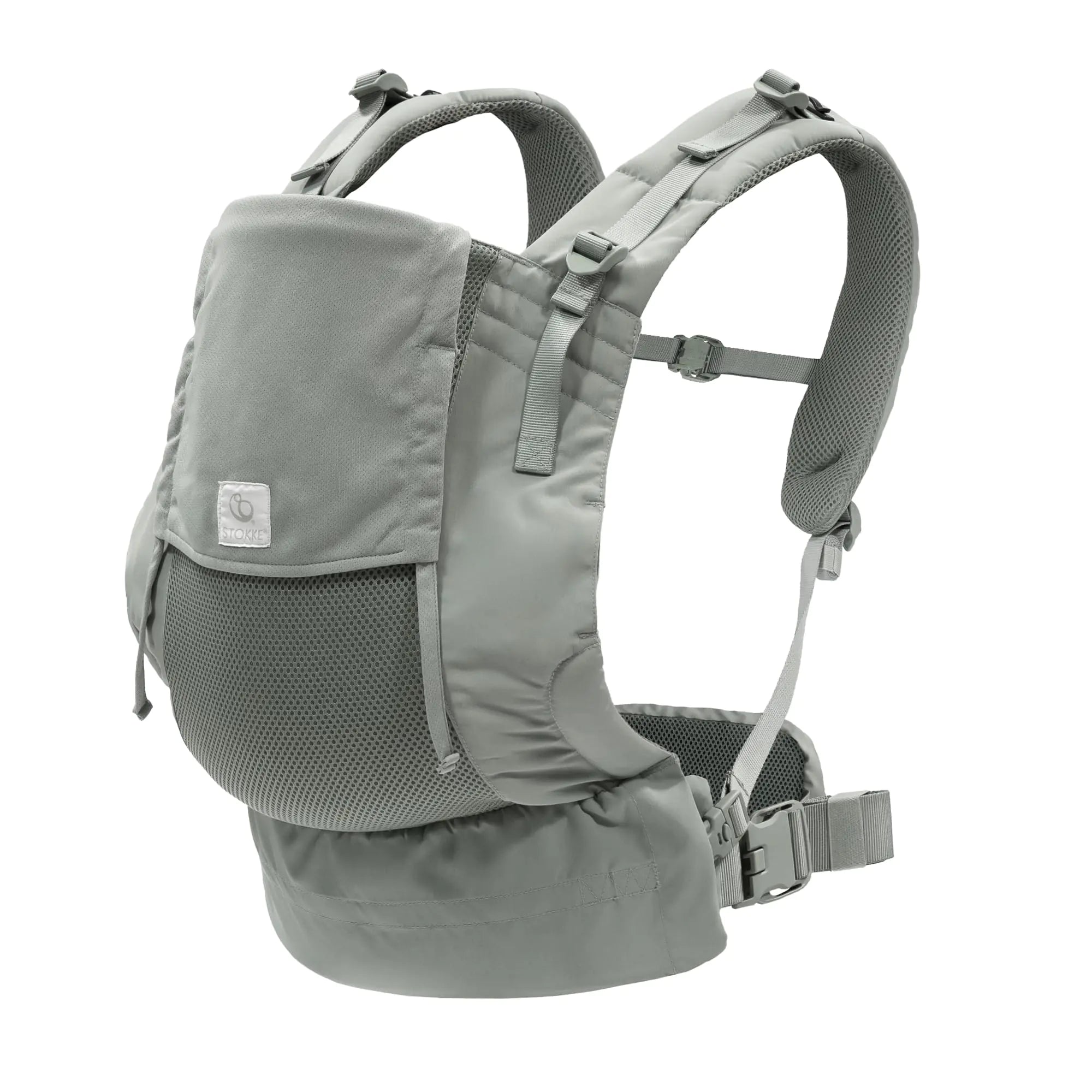 Stokke Limas Mesh Glacier Green - Breathable Baby Carrier with High-Performance Fabrics - Safe for Babies from 1 Month/8.8-33 lbs - Includes Detachable Pouch for Essentials