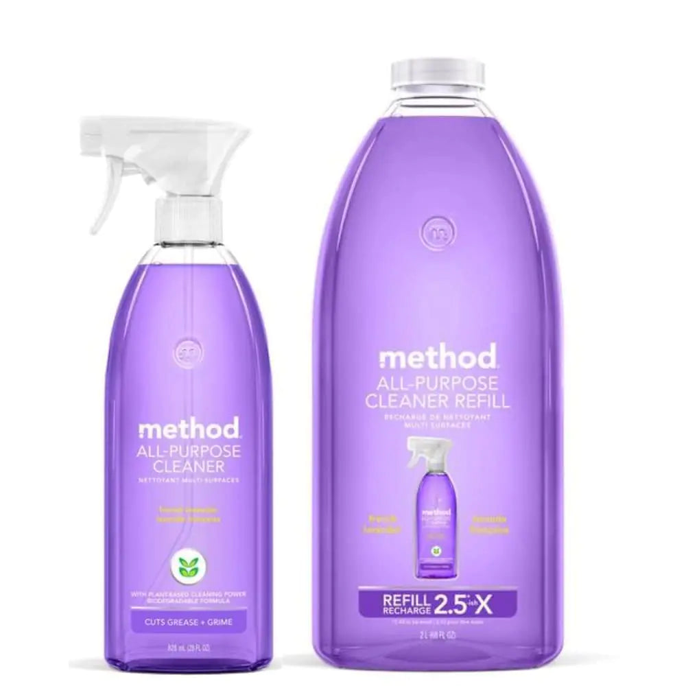 Method All Purpose Cleaner Lavender Spray Bottle & Refill 68 oz. and 28 oz. Bundle Pack