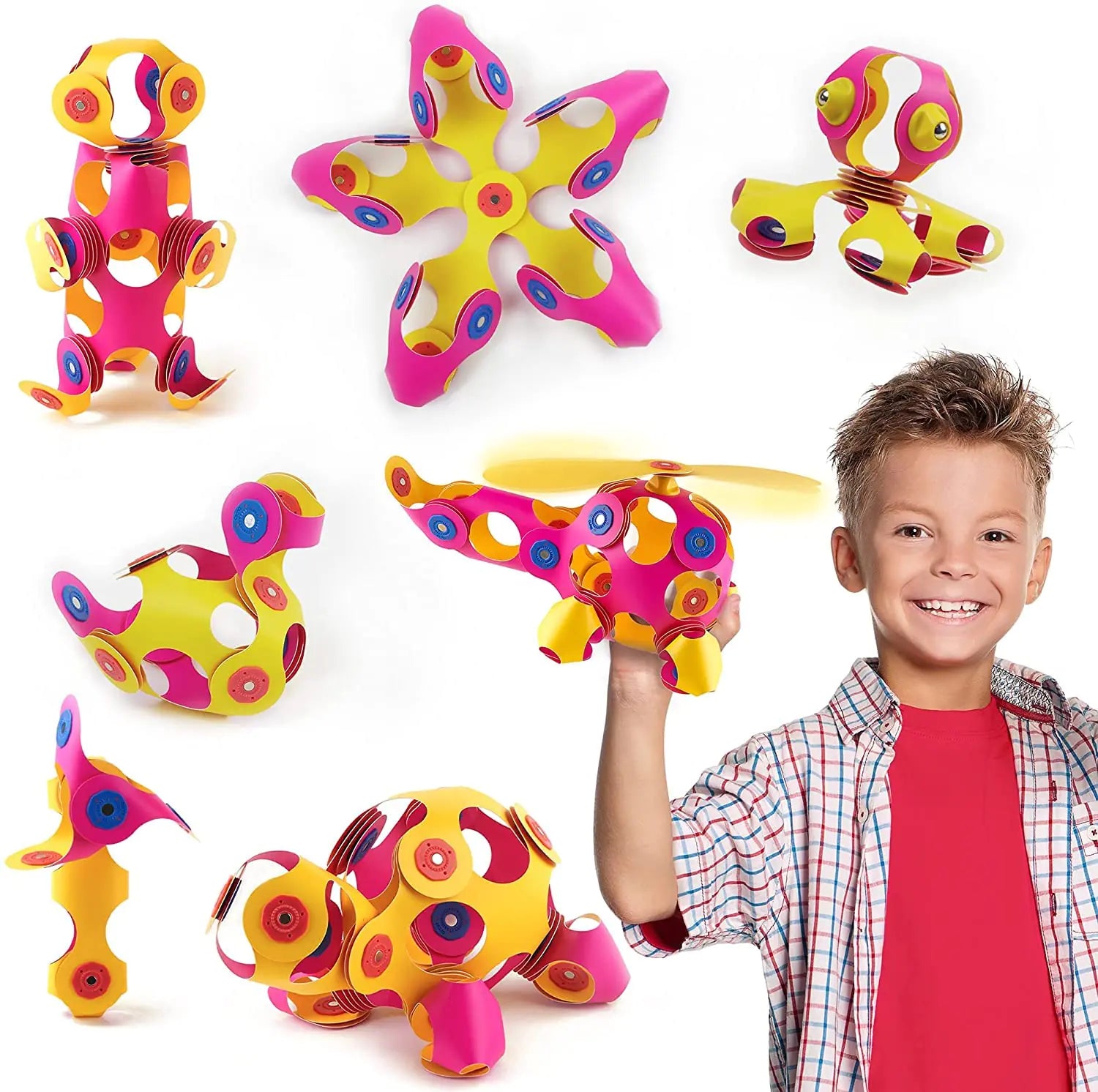 Clixo Crew 30 Piece Pack - The Flexible Durable Imagination-Boosting Magnetic Building Toy - Modern Modular Designs for Hours of STEM Play. A Multi-Sensory Magnet Toy Experience Anywhere! Ages 4-99