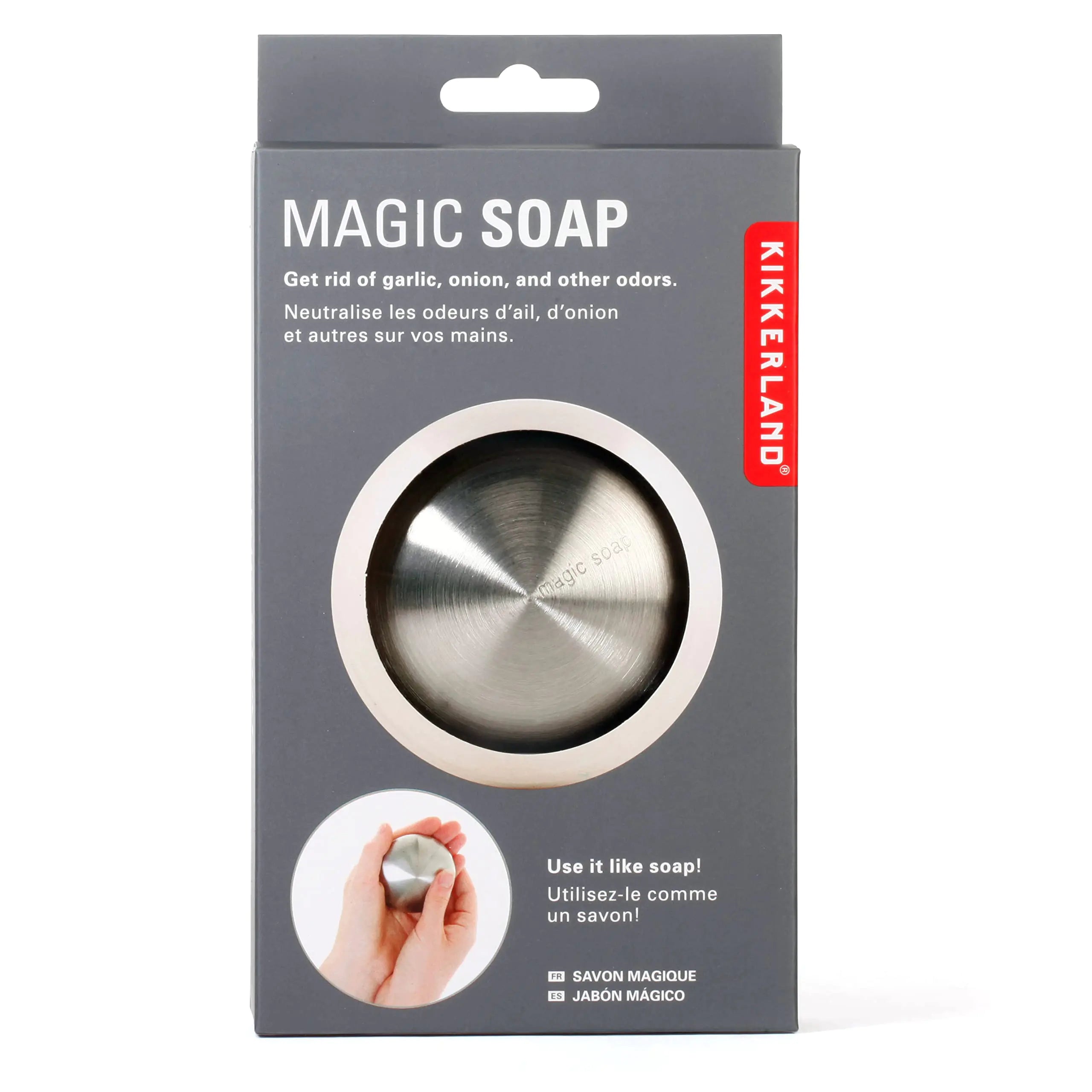 Kikkerland Stainless Steel Bar Magic Soap Odor Remover Original