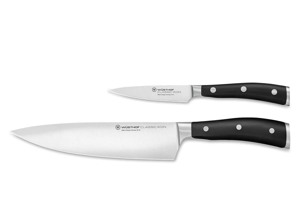 WÜSTHOF Classic IKON 2-Piece Chefs Knife Set Black