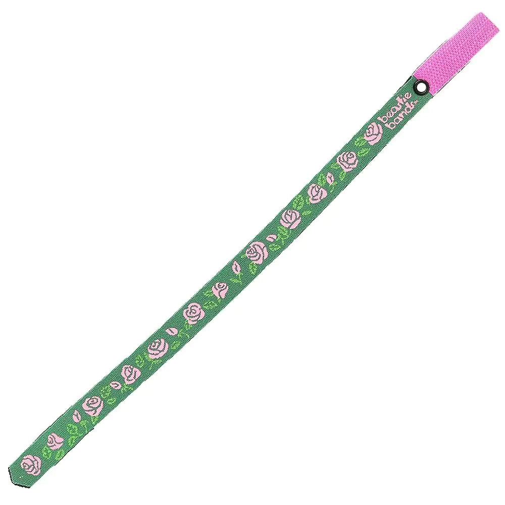 Beastie Band Cat Collar Pink Roses (Green)