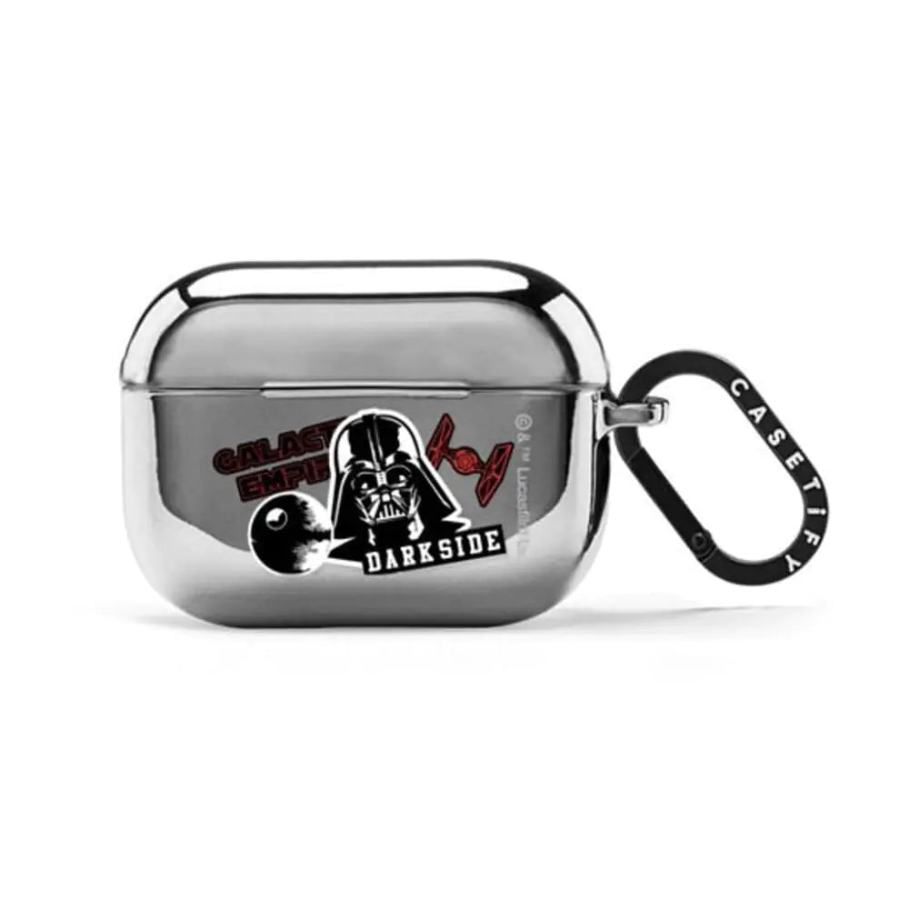 CASETiFY Mirror Airpods Pro (1st/2nd Gen) Case with Ring - Power of The Dark Side Stickers - Silver