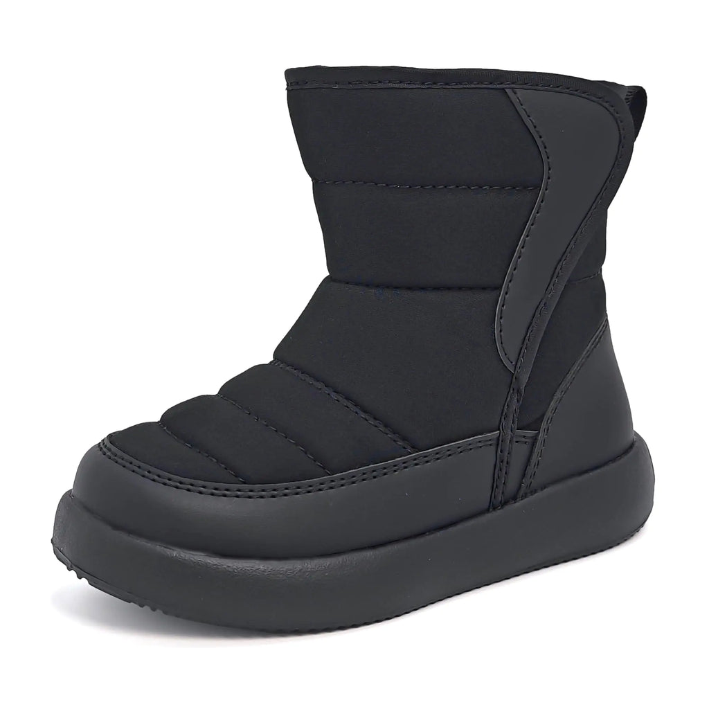 Toddler Snow Boots Kids Girls Boys Winter Waterproof Warm Fur Lined Boots Botas Para Niñas Black for Toddler Size 8.5