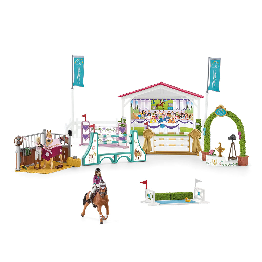 Schleich Horse Club 36-Piece Playset Horse Toys for Girls and Boys Ages 5-12 Friendship Horse Tournament