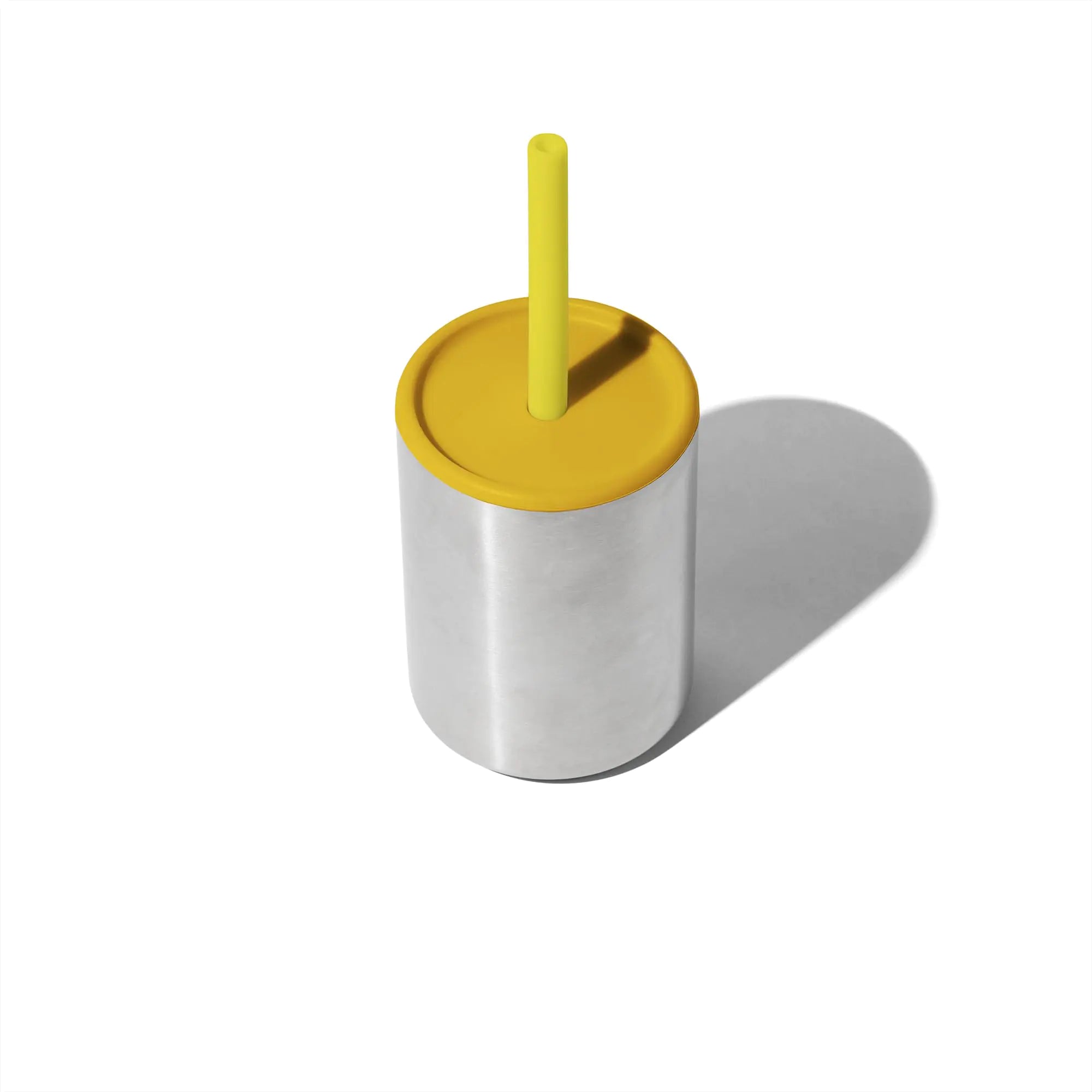 Avanchy Stainless Steel Insulated Training Cup with Silicone Straw Lid 8oz Spill-Proof Sippy Cup for Toddlers and Infants Easy Clean BPA-Free Leak-Proof Design Yellow