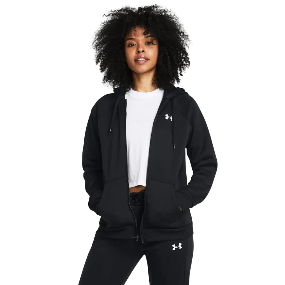 Under Armour Womens Armour Fleece Full Zip (001) Black / / White Medium