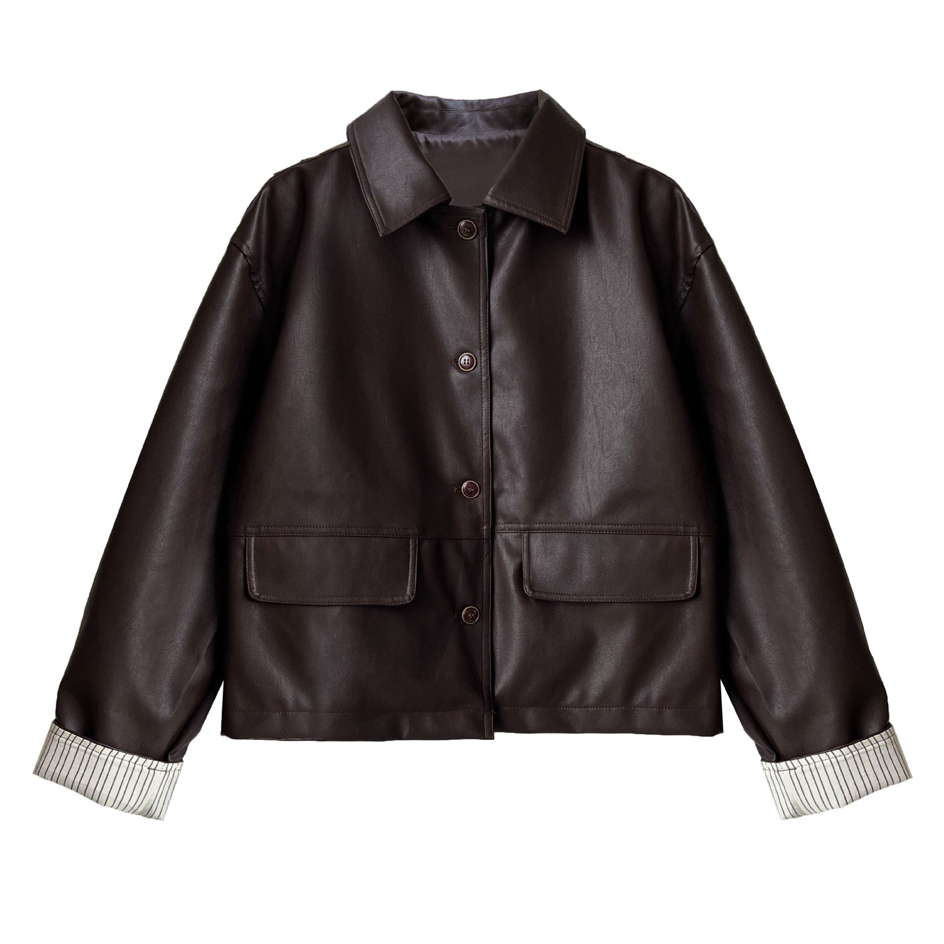 Retro PU Leather Jacket for Women, Brooklyn Heights, BYMANYC New York.