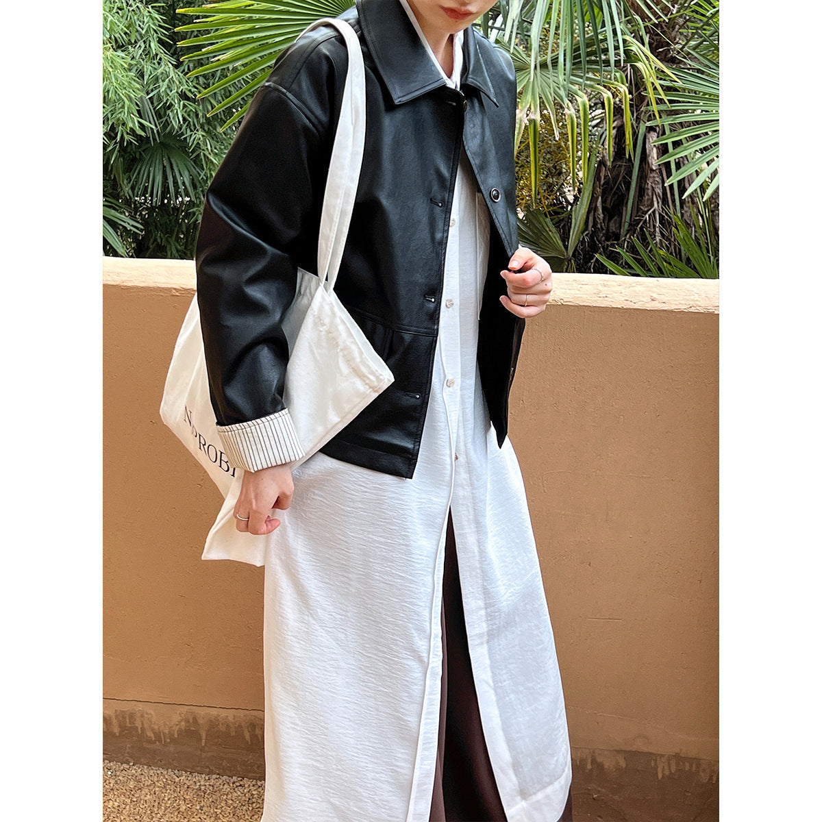 Retro PU Leather Jacket for Women, Brooklyn Heights, BYMANYC New York.