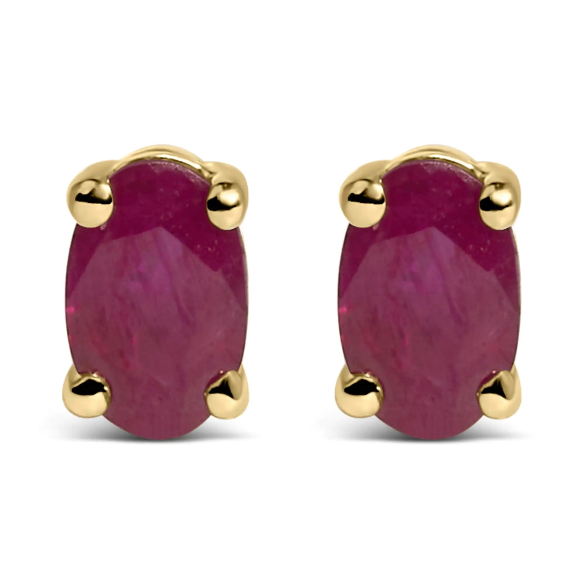14K Gold Oval Cut Gemstone Birthstone 5x3 mm Stud Earrings