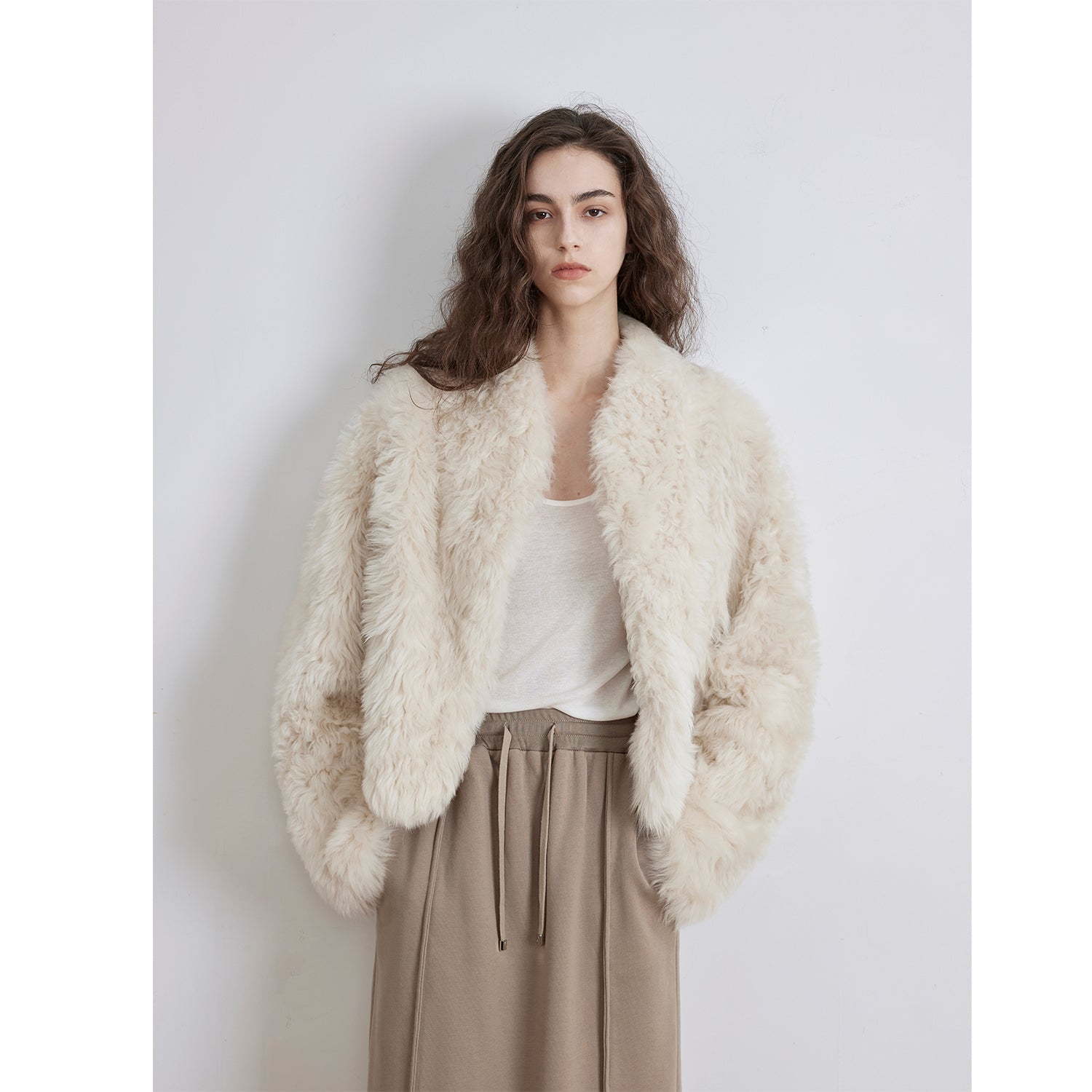 Sea of Love Accompaniment Casual Stand-Up Collar Tuscan Sheepskin