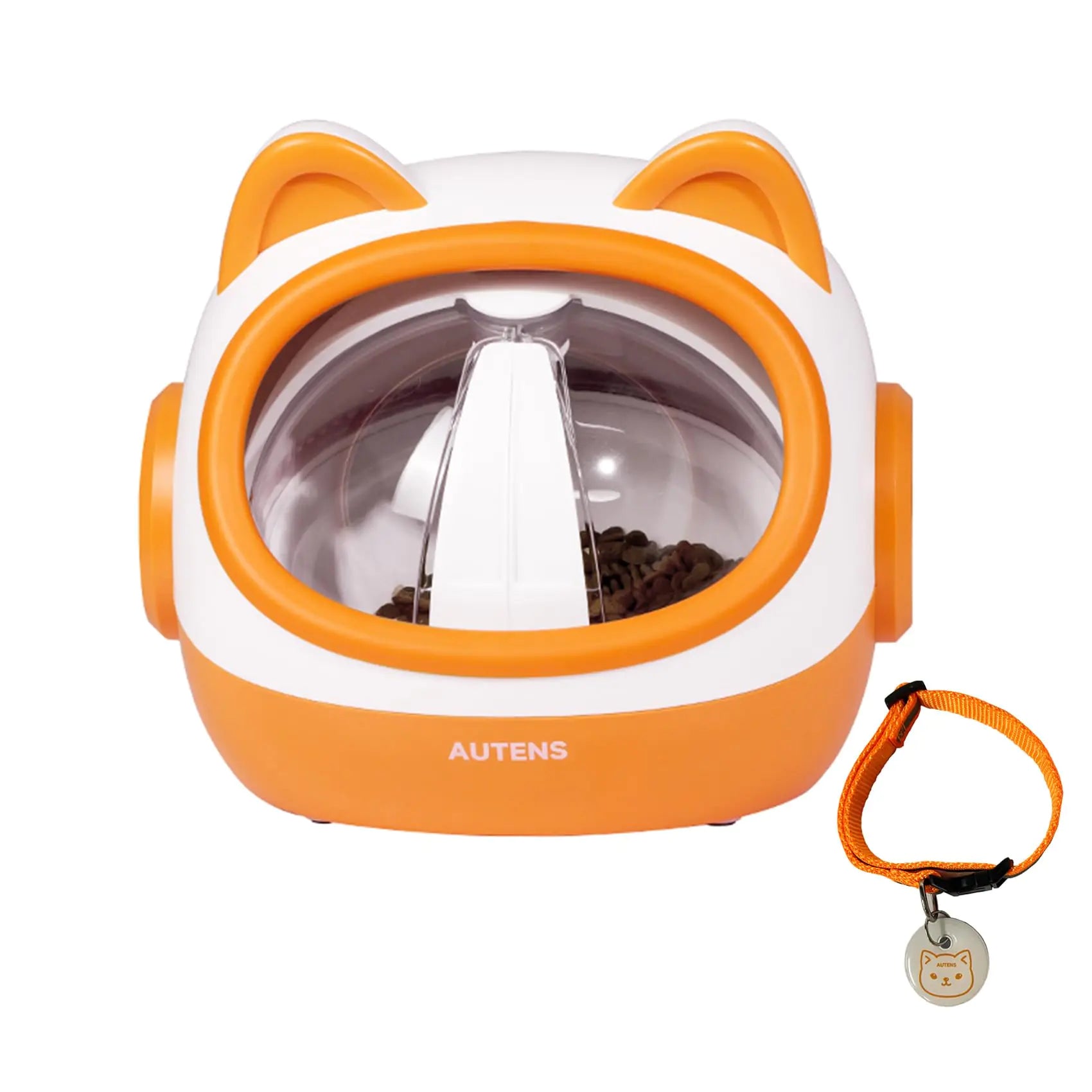 AUTENS RFID Automatic Cat Feeders Automatic Pet Feeder for Cats and Small Dogs for Separate Dietary Needs Prevent Food Stealling with Light Collar Tag