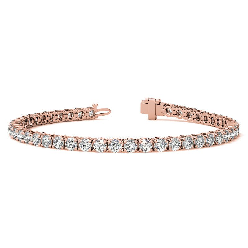 6ctw Created Moissanite Tennis Bracelet - 3mm Stones - 14K Gold Overla
