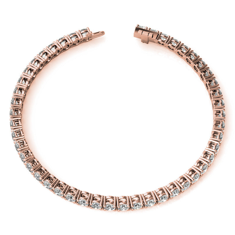 6ctw Created Moissanite Tennis Bracelet - 3mm Stones - 14K Gold Overla