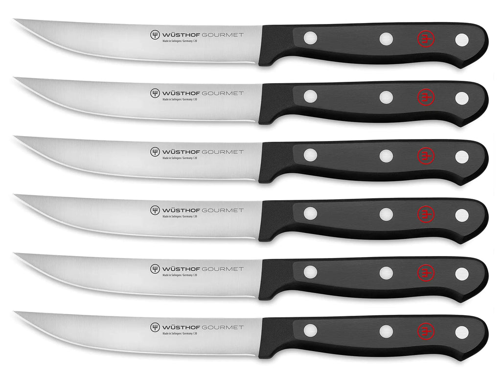 WÜSTHOF Gourmet 6-Piece Steak Knife Set Black