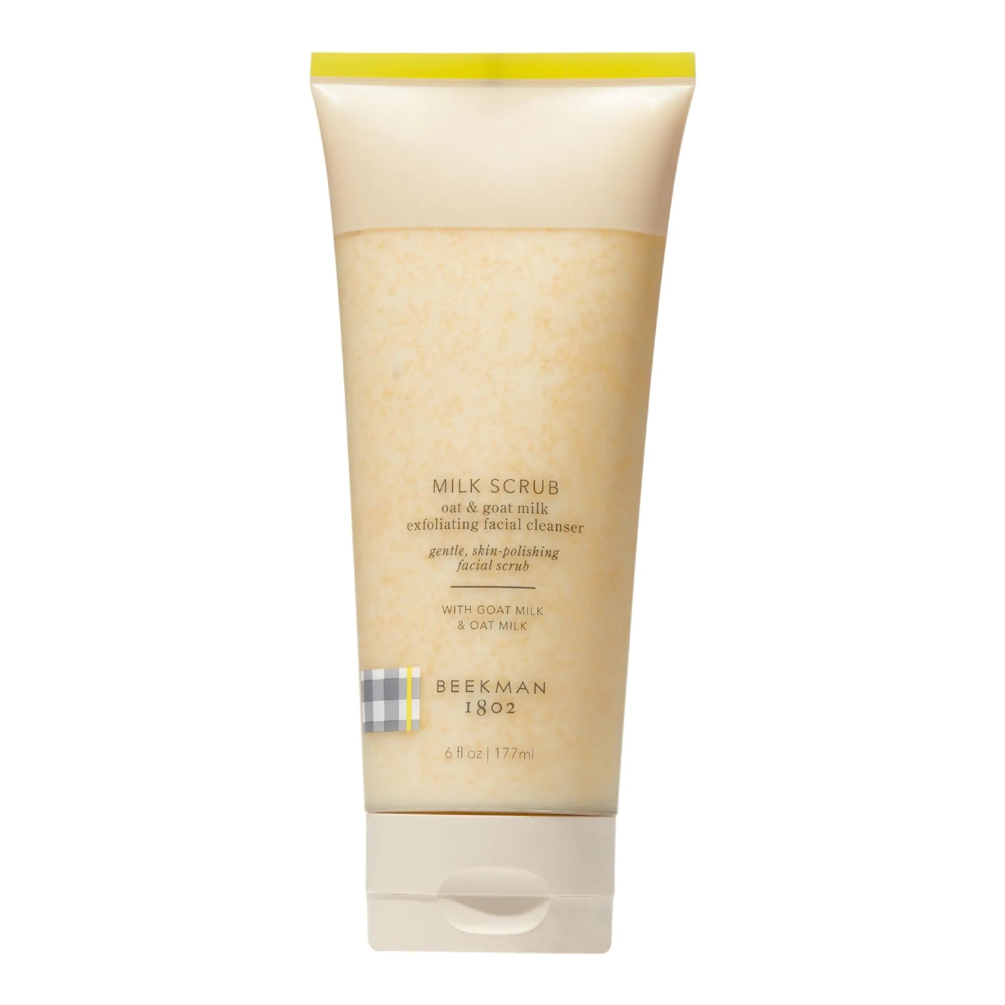 Beekman 1802 Oat + Goat Milk Exfoliating Face Scrub - Gentle Cleansing With Jojoba Bead Facial Exfoliator - Sensitive Skin Face Cleanser - Fragrance Free