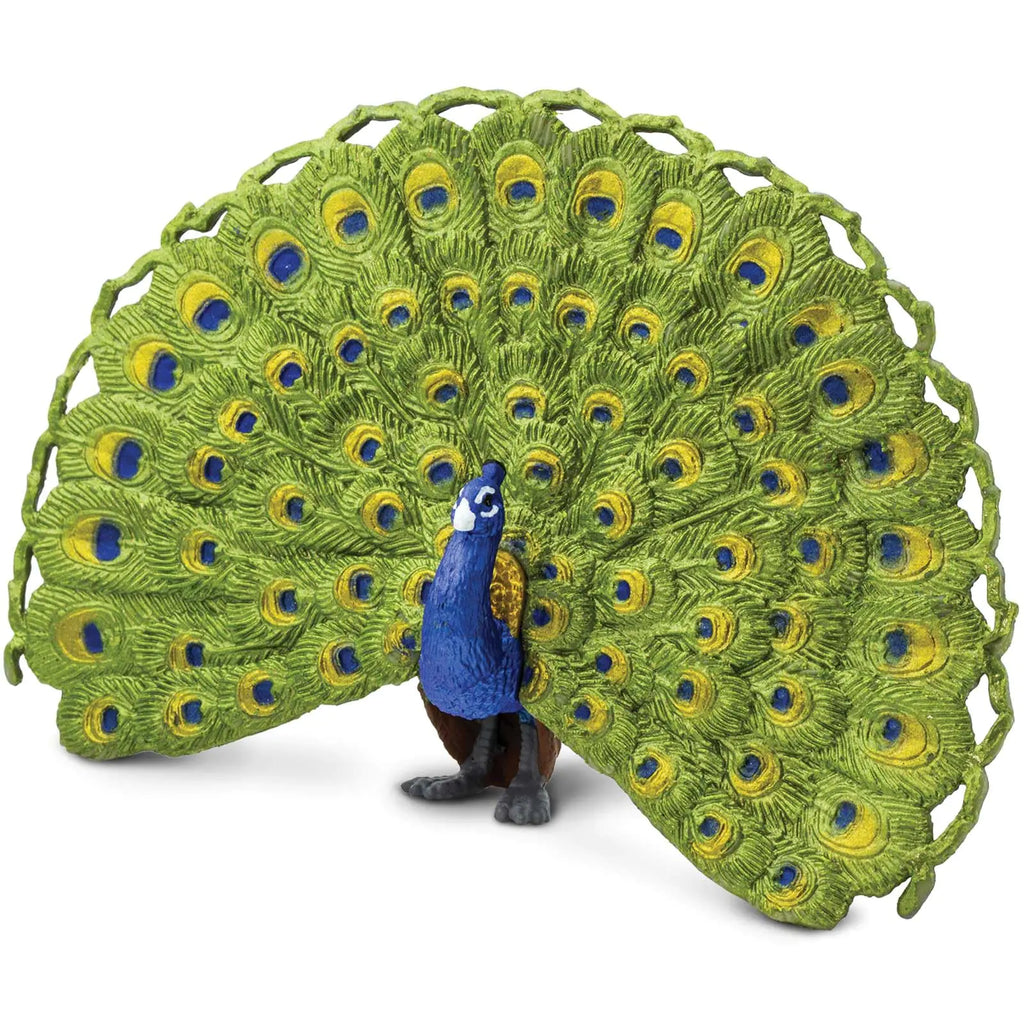 Safari Ltd. Peacock Figurine - Detailed 4" Plastic Model Figure - Fun Educational Play Toy for Boys Girls & Kids Ages 3+