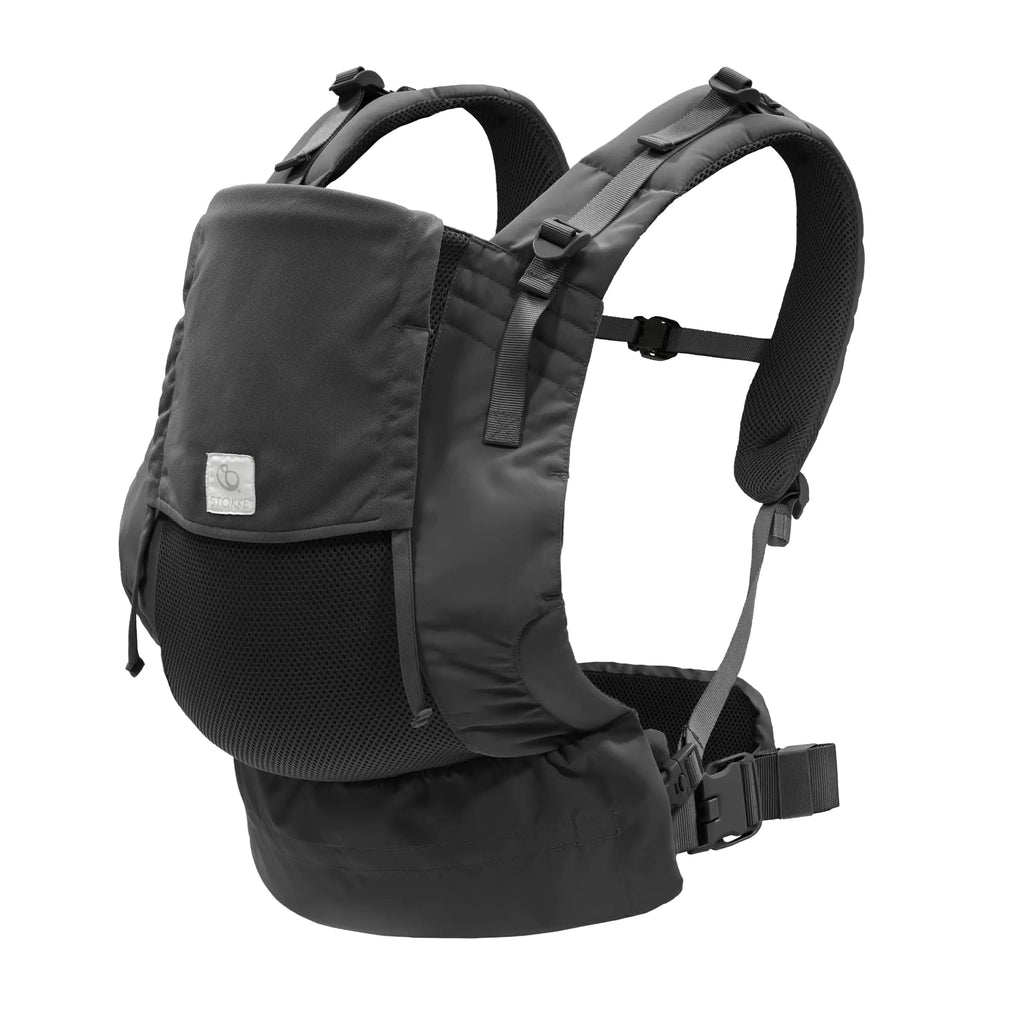 Stokke Limas Mesh Anthracite - Breathable Baby Carrier with High-Performance Fabrics - Safe for Babies from 1 Month/8.8-33 lbs - Includes Detachable Pouch for Essentials