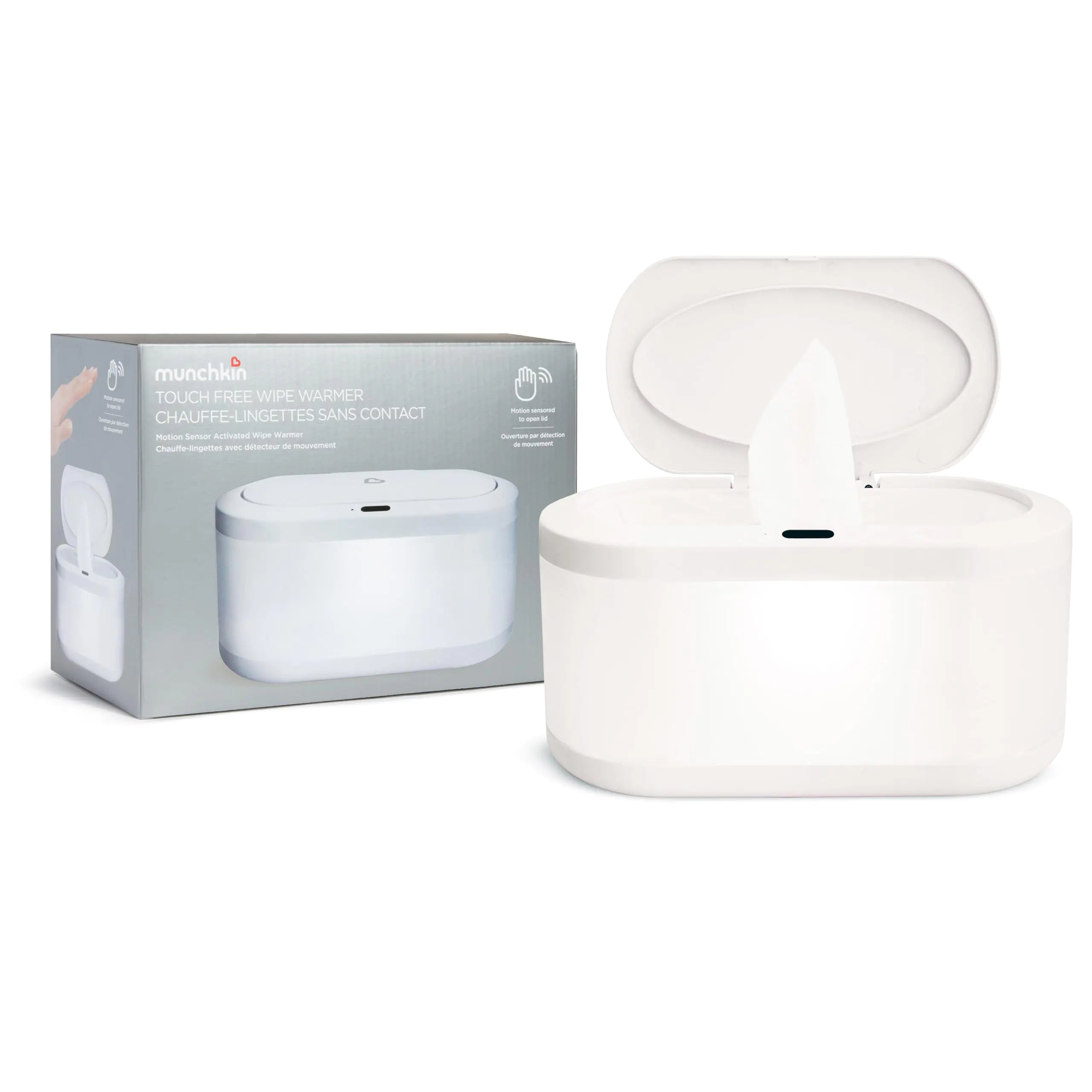 Munchkin Touch Free Baby Wipe Warmer with Nightlight & Motion Sensor | White