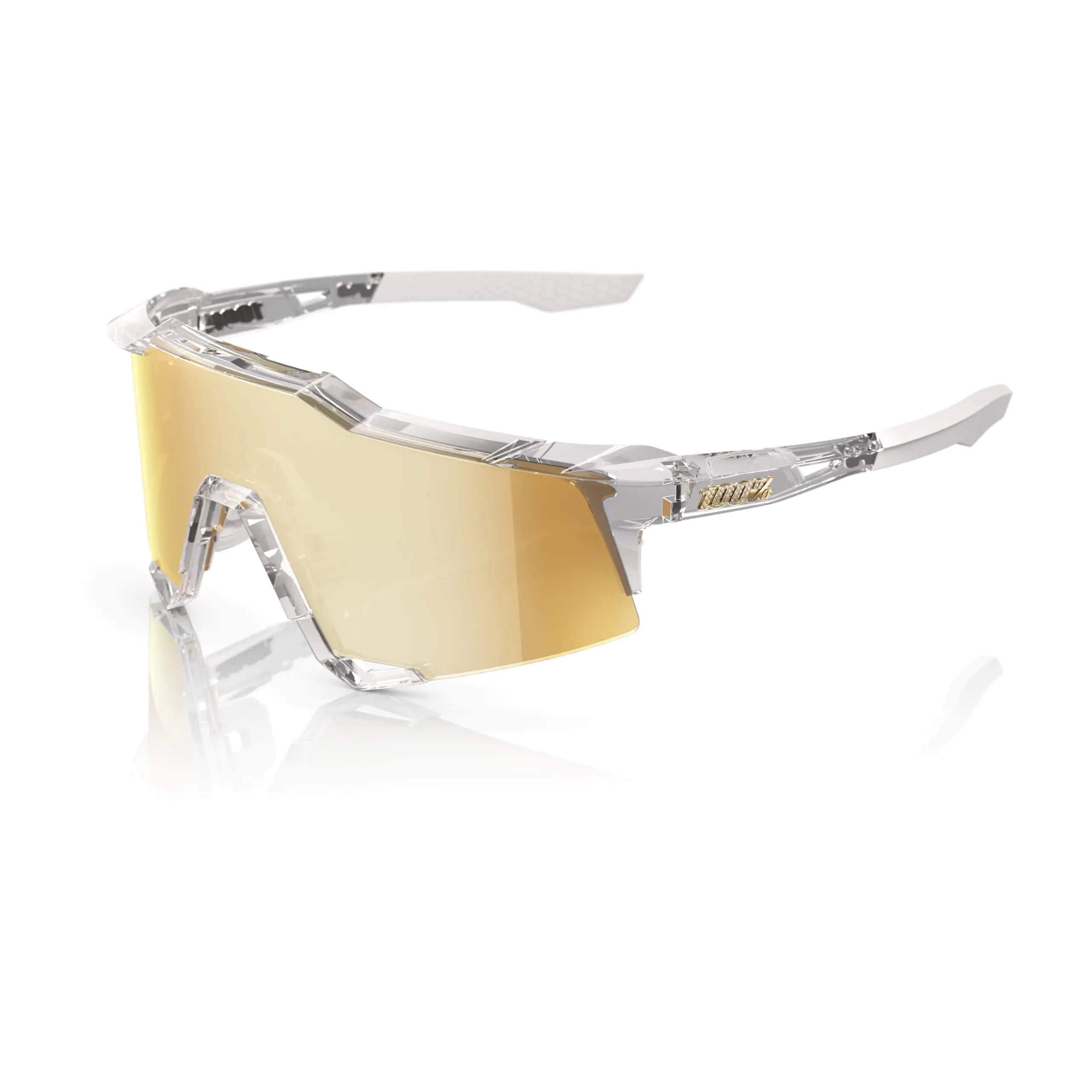 100% Speedcraft Sunglasses - Eyewear for Dirt Bikes Motocross Motorcycle & Bike Sports - Durable Cycling Sport Sunglasses - Money Mike 24 LE - HiPER Gold Mirror Lens