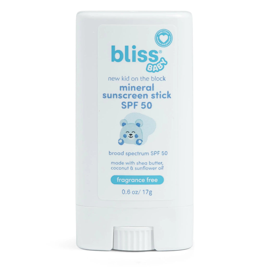 Bliss Baby Sunscreen Premium SPF 50 Mineral Stick Natural Zinc Oxide UVA & UVB Protection Dermatologist Tested Fragrance-Free Water Resistant Organic Shea Butter Organic Coconut Oil - Vegan