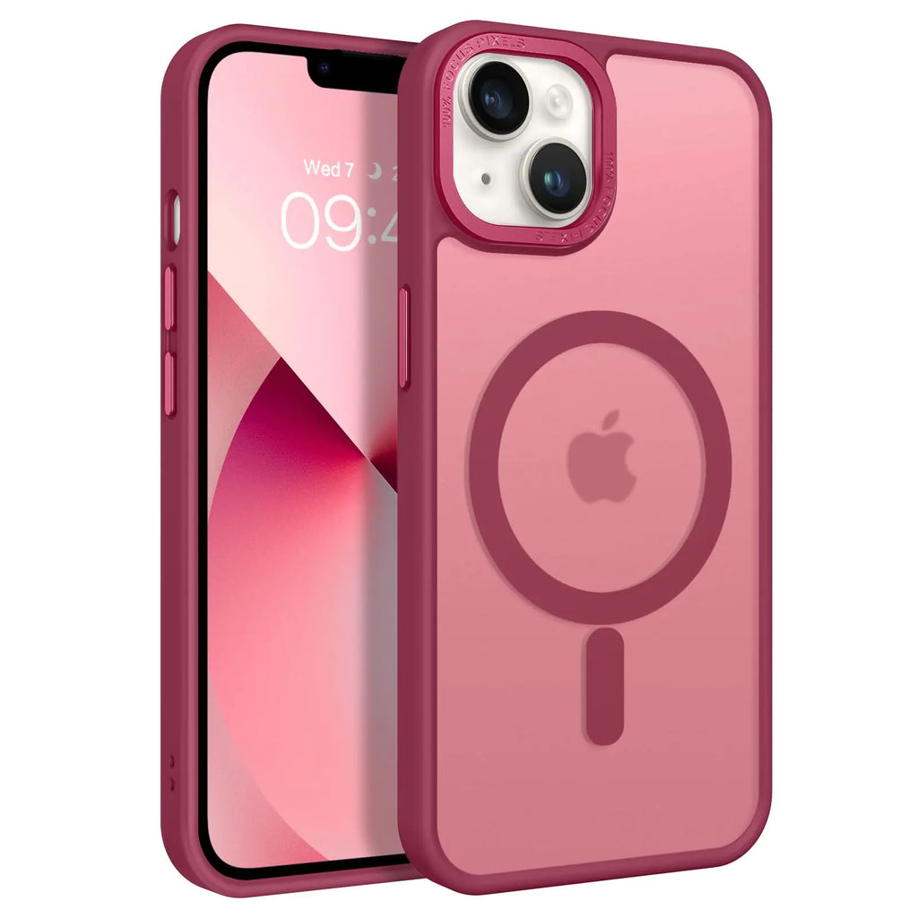 BENTOBEN Magnetic for iPhone 13 Case & iPhone 14 Case [Compatible with Magsafe] Translucent Matte Phone Case iPhone 13/14 Slim Shockproof Women Men Protective Cover for iPhone 13/14 6.1" Wine Red