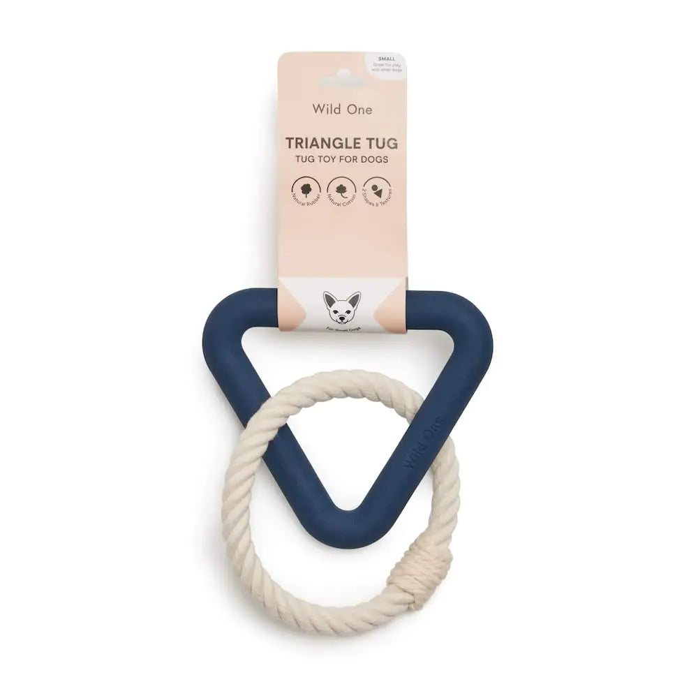 Wild One Triangle Tug Dog Toy for Medium and Large Breeds Rope Toy Durable for Average Chewers Blue