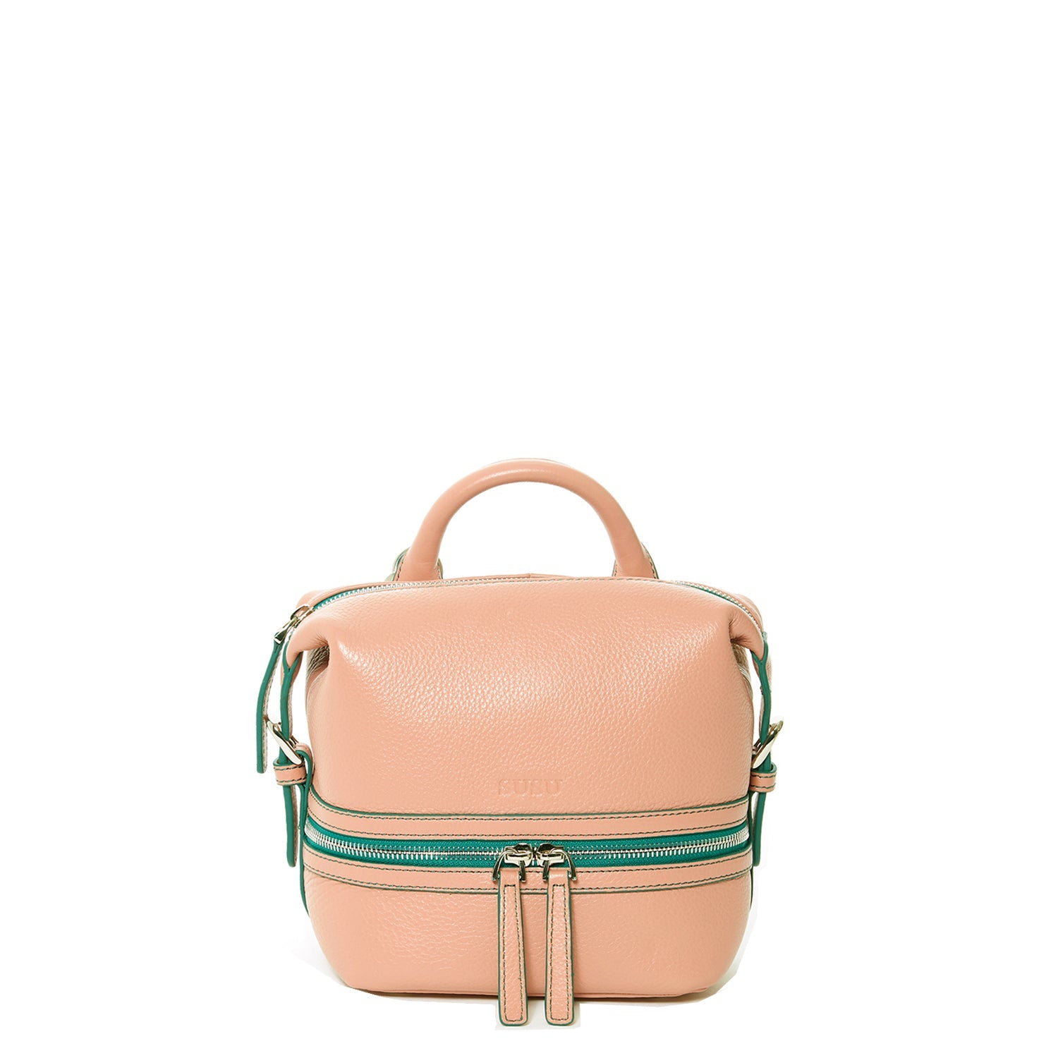 SUSU Pink Leather Backpack Purse for Women Convertible Crossbody Bag Medium Size