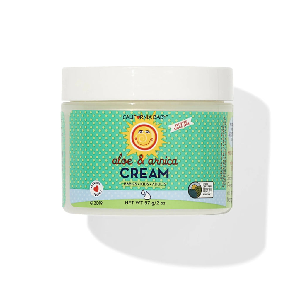 California Baby Aloe & Arnica Cream | Soothing Sunburn Relief Cream | Moisturizes Dry Irritated Skin | 100% Plant-Based After Sun Lotion | Organic Calendula + Aloe Vera Cream | 57 g / 2 oz.