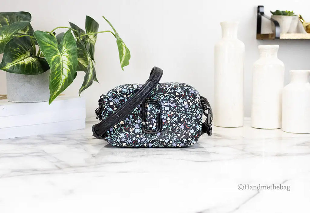 Marc Jacobs The Mini Floral Snapshot Leather Crossbody Bag