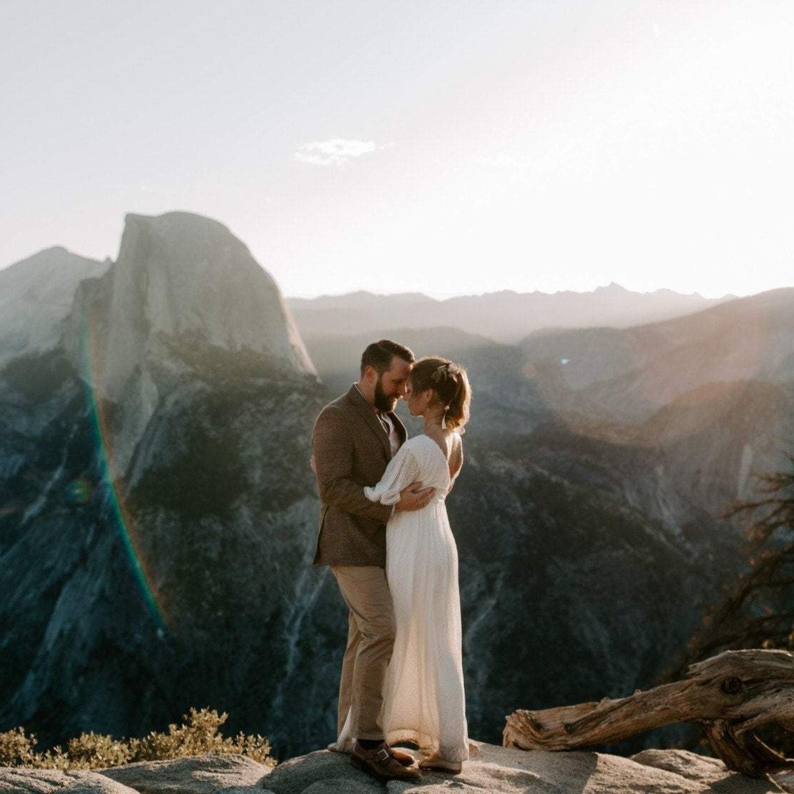 Butterfly Sleeves  Bohemian Ivory Wedding Dress #1232