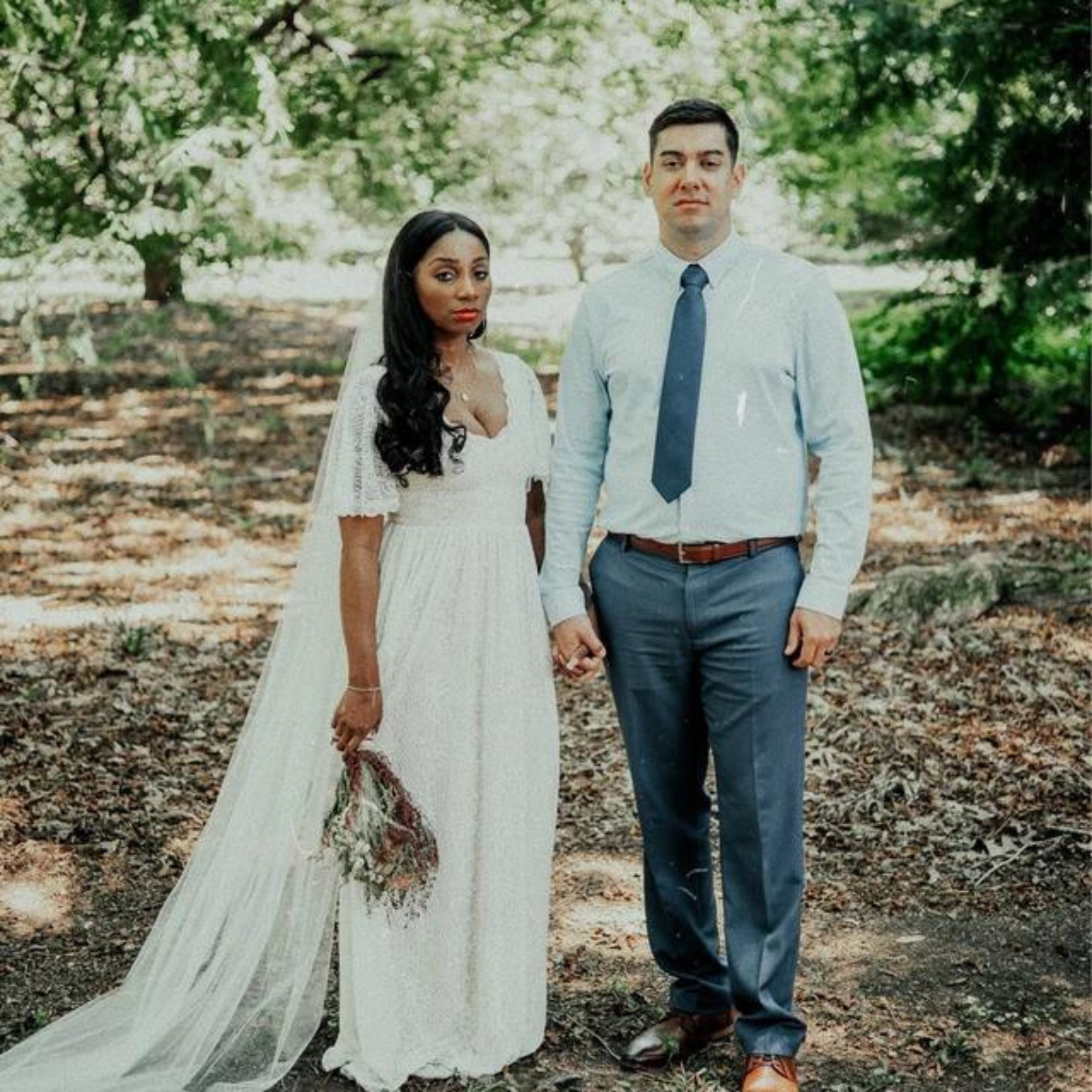 Butterfly Sleeves  Bohemian Ivory Wedding Dress #1232