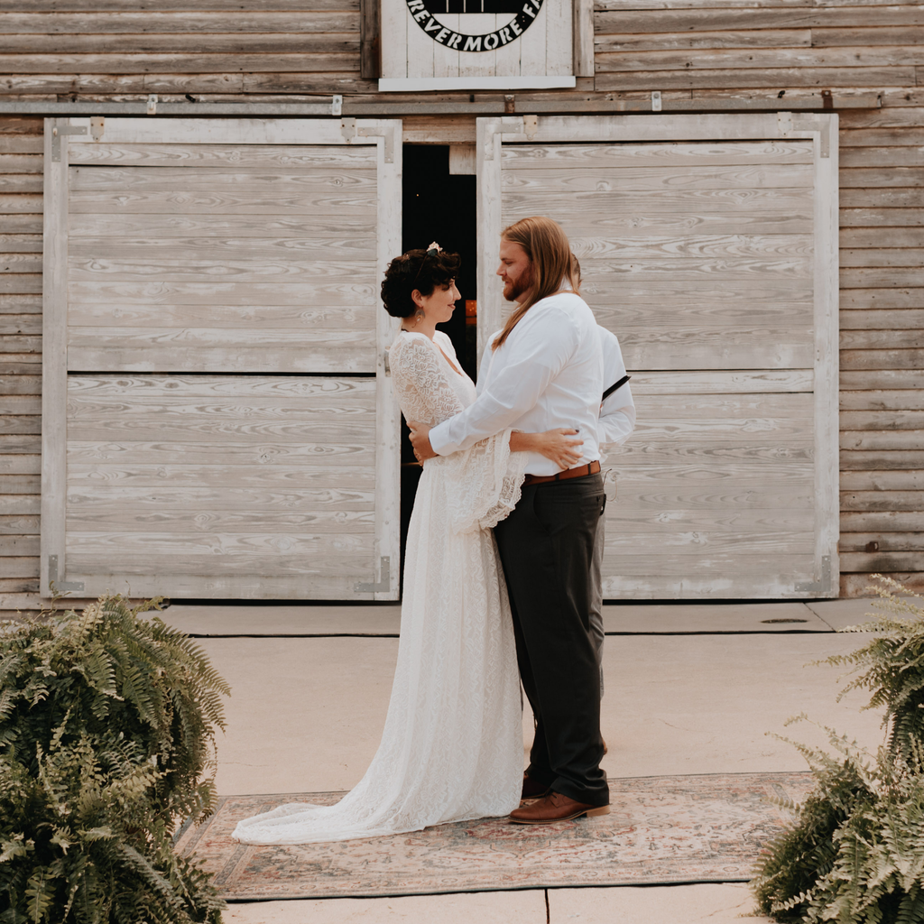 Wedding Dress Separates, Ivory Long Bell Sleeves Top & Maxi Train Lace Skirt