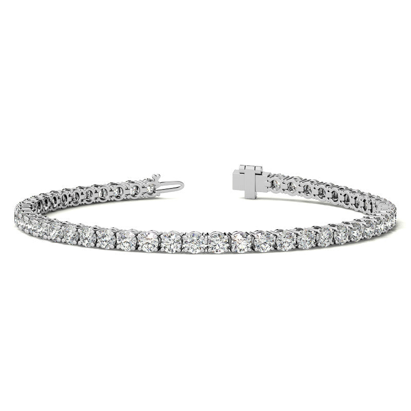 6ctw Created Moissanite Tennis Bracelet - 3mm Stones - 14K Gold Overla