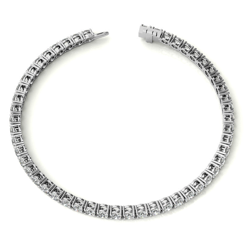6ctw Created Moissanite Tennis Bracelet - 3mm Stones - 14K Gold Overla