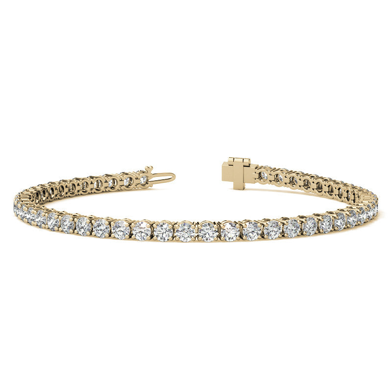 6ctw Created Moissanite Tennis Bracelet - 3mm Stones - 14K Gold Overla