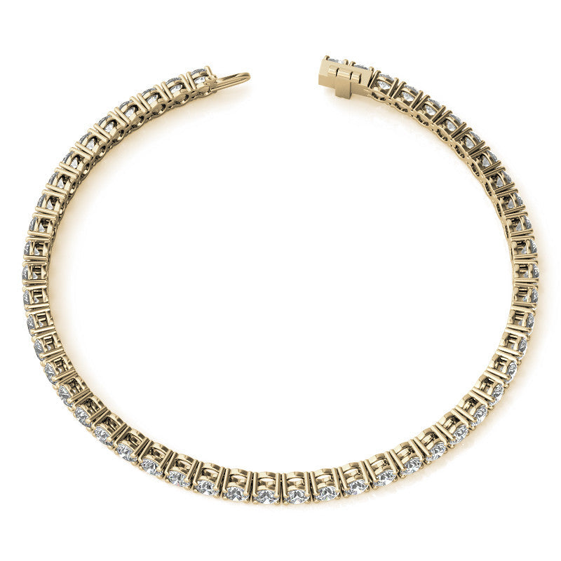 6ctw Created Moissanite Tennis Bracelet - 3mm Stones - 14K Gold Overla