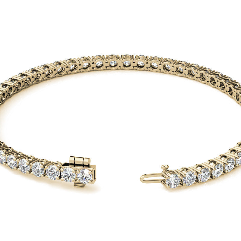 6ctw Created Moissanite Tennis Bracelet - 3mm Stones - 14K Gold Overla