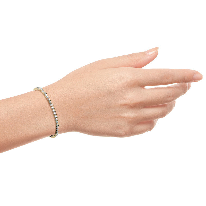 6ctw Created Moissanite Tennis Bracelet - 3mm Stones - 14K Gold Overla