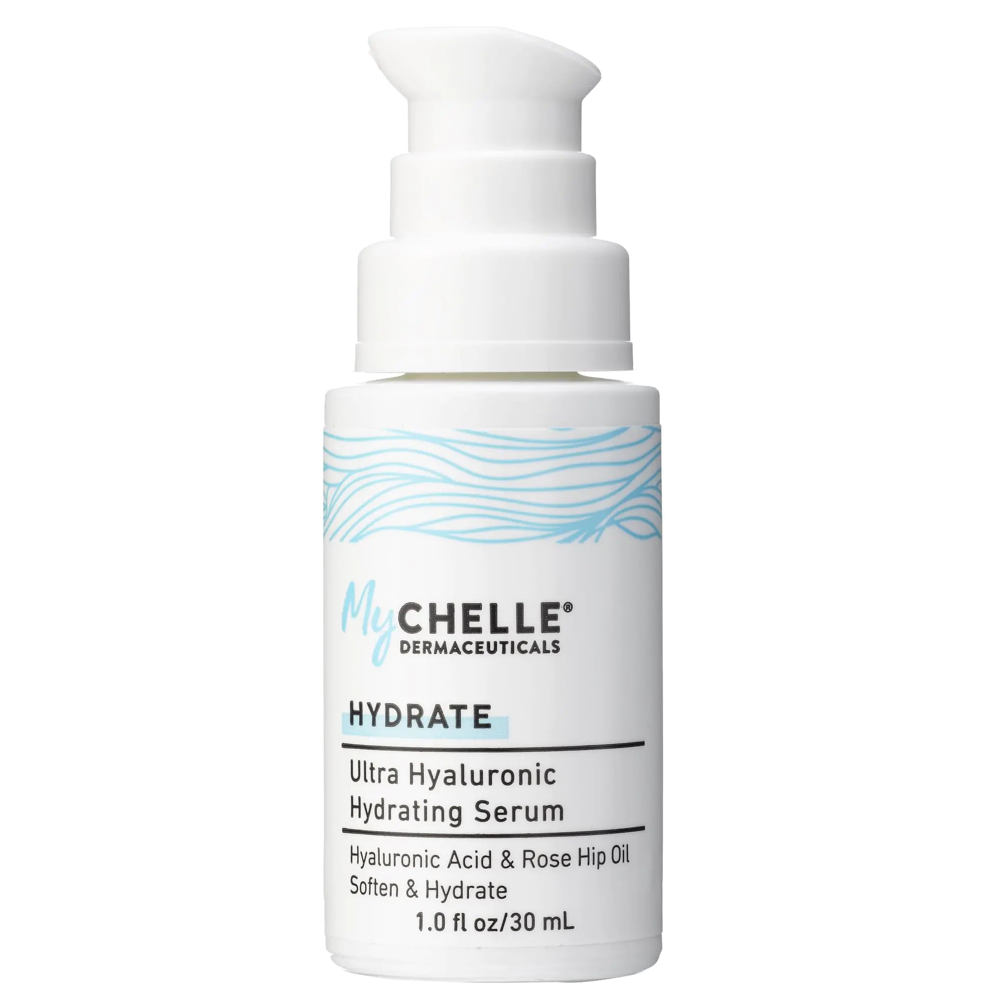 MyCHELLE Dermaceuticals Ultra Hyaluronic Hydrating Serum (1.0 Fl Oz) - Rich Hydration for Dry Skin with Vegan Hyaluronic Acid Help Plump Skin and Help Reduce Appearance of Fine Lines and Wrinkles