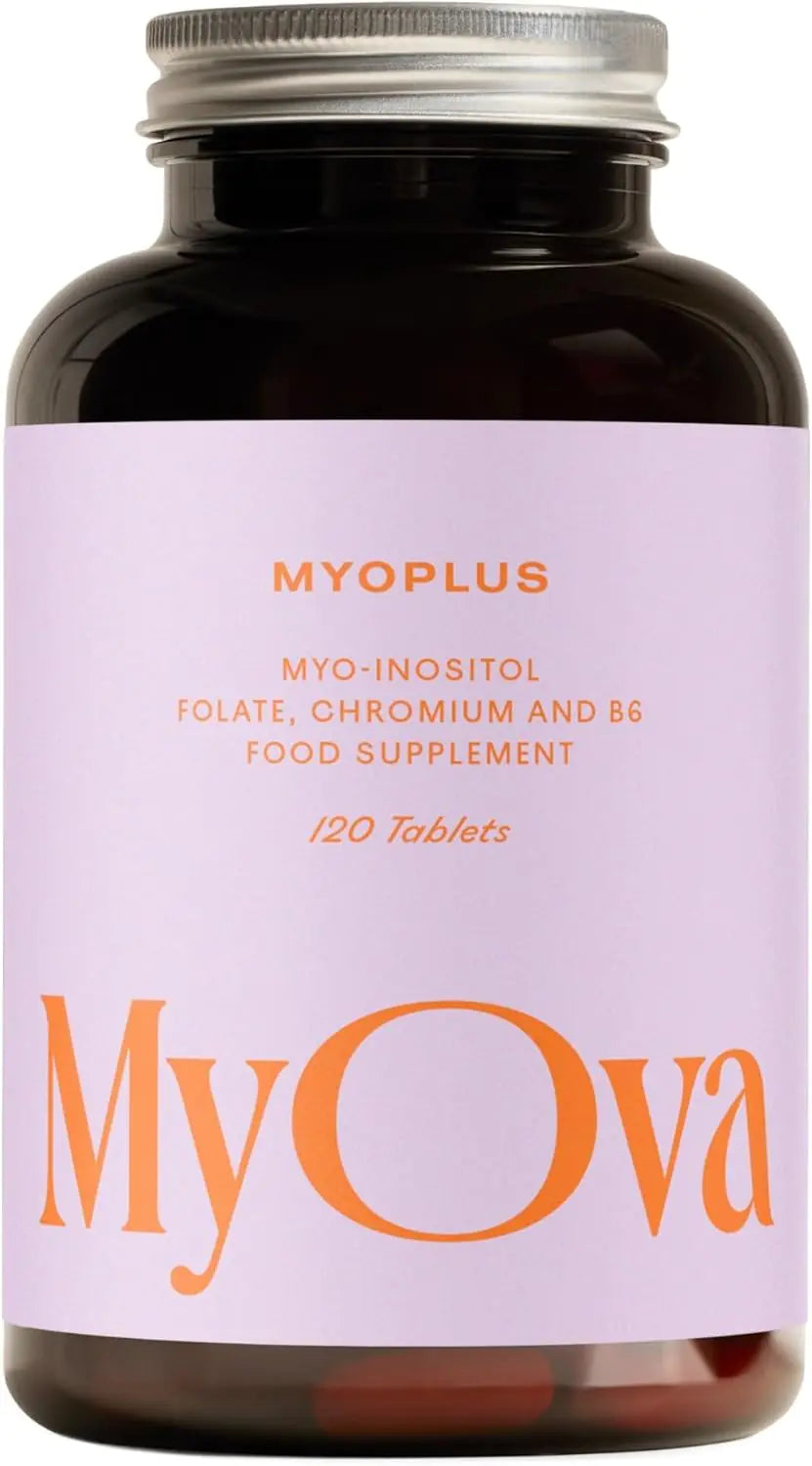 MyOva Myoplus - Inositol Supplement - 4000mg Myo Inositol 200ug Folate & 100ug Chromium Daily Intake - Hormone Balance & Ovarian Support Vitamins for Women - 120 Vegan Tablets 30 Days Supply