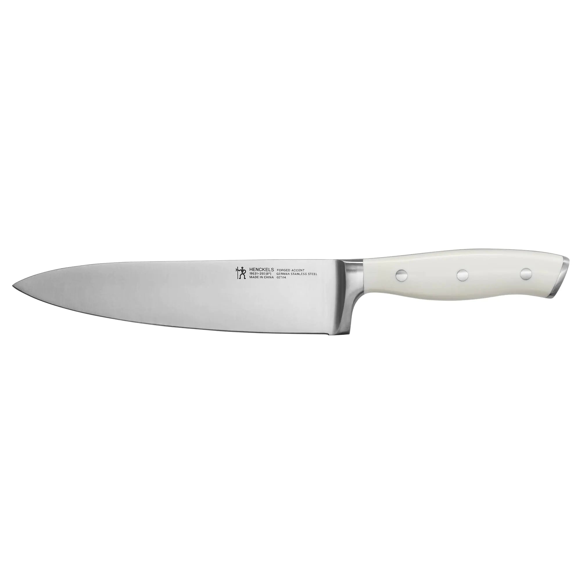 HENCKELS Forged Accent Razor-Sharp 8-inch Chef Knife White Handle German Engineered Informed by 100+ Years of Mastery